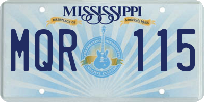 MS license plate MQR115