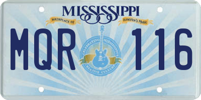 MS license plate MQR116