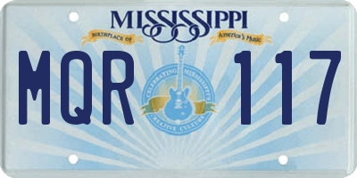 MS license plate MQR117