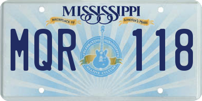 MS license plate MQR118