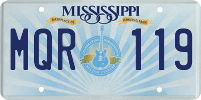 MS license plate MQR119