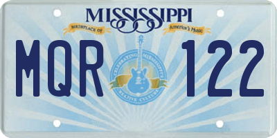 MS license plate MQR122