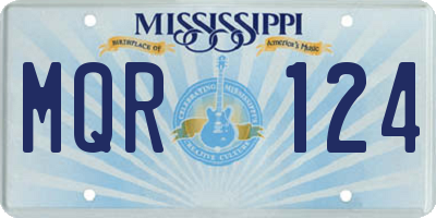 MS license plate MQR124