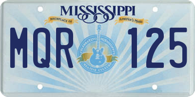 MS license plate MQR125