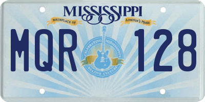 MS license plate MQR128