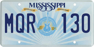 MS license plate MQR130