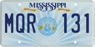 MS license plate MQR131