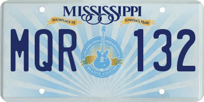 MS license plate MQR132