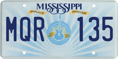 MS license plate MQR135