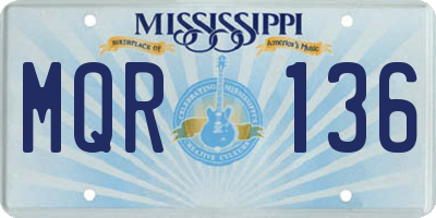 MS license plate MQR136