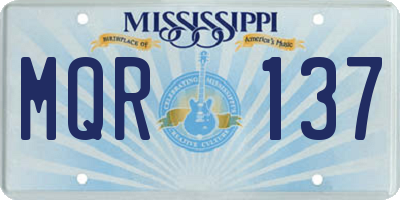 MS license plate MQR137