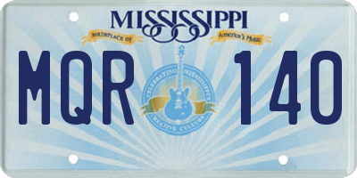 MS license plate MQR140