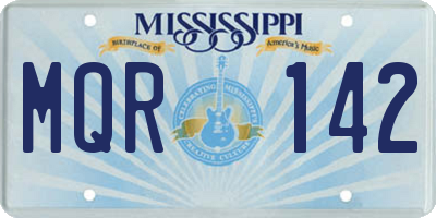 MS license plate MQR142