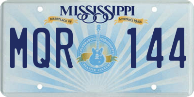 MS license plate MQR144