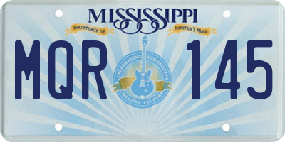 MS license plate MQR145