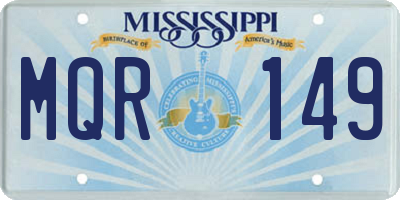 MS license plate MQR149