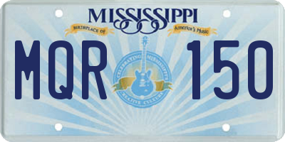 MS license plate MQR150