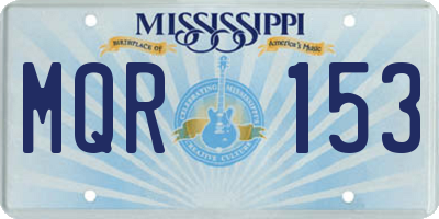 MS license plate MQR153
