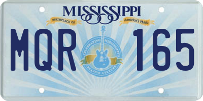 MS license plate MQR165