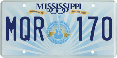 MS license plate MQR170