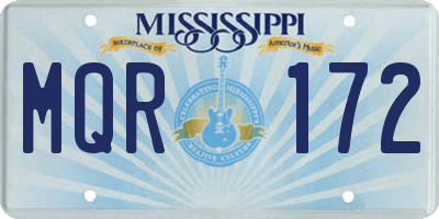 MS license plate MQR172