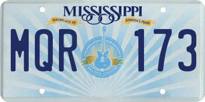 MS license plate MQR173