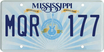MS license plate MQR177