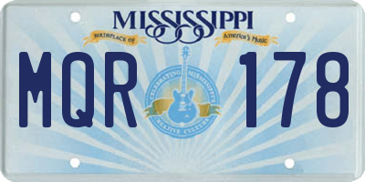 MS license plate MQR178