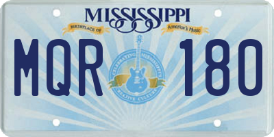 MS license plate MQR180