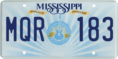 MS license plate MQR183