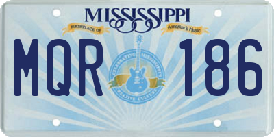 MS license plate MQR186
