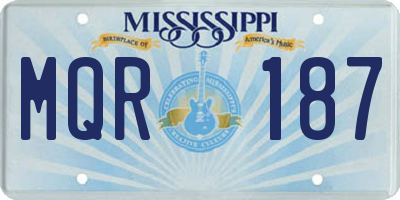 MS license plate MQR187