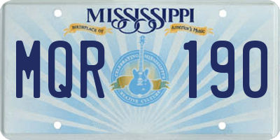 MS license plate MQR190