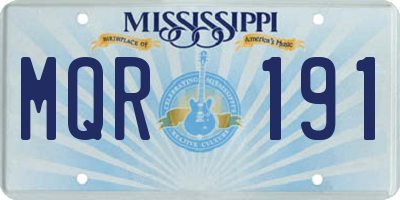 MS license plate MQR191