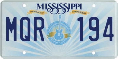 MS license plate MQR194