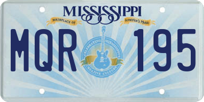MS license plate MQR195