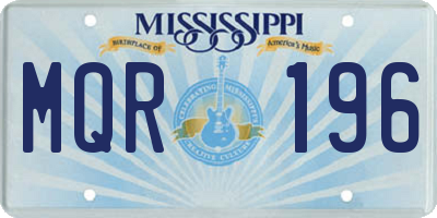 MS license plate MQR196