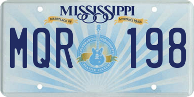 MS license plate MQR198