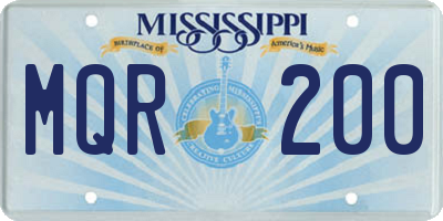 MS license plate MQR200