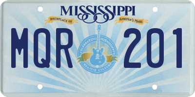 MS license plate MQR201