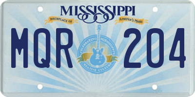 MS license plate MQR204