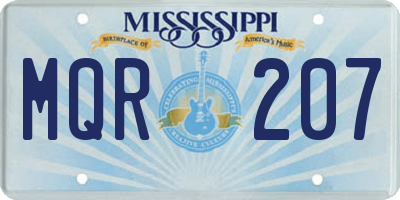 MS license plate MQR207