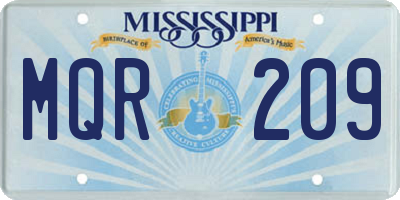 MS license plate MQR209