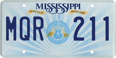 MS license plate MQR211