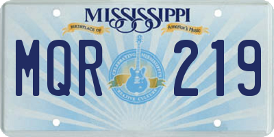 MS license plate MQR219