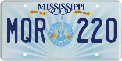 MS license plate MQR220