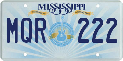 MS license plate MQR222