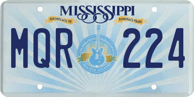 MS license plate MQR224