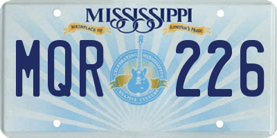 MS license plate MQR226