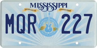 MS license plate MQR227